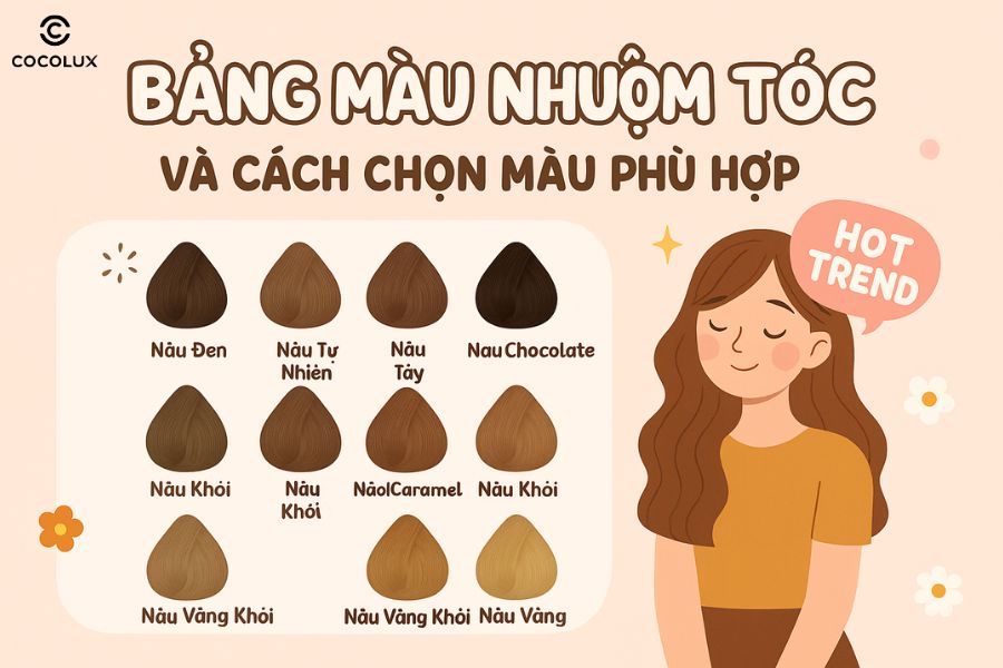 Bảng màu nhuộm tóc hot trend 2025 và cách chọn màu phù hợp