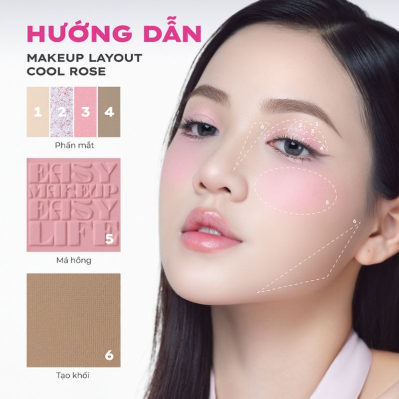 Bảng Phấn Mắt Lemonade Aesthetic Multi - Tash Palette - 01 Cool Rose