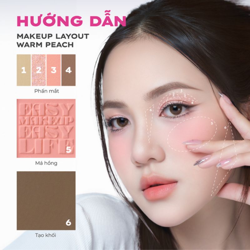 Bảng Phấn Mắt Lemonade Aesthetic Multi - Tash Palette - 02 Warm Peach