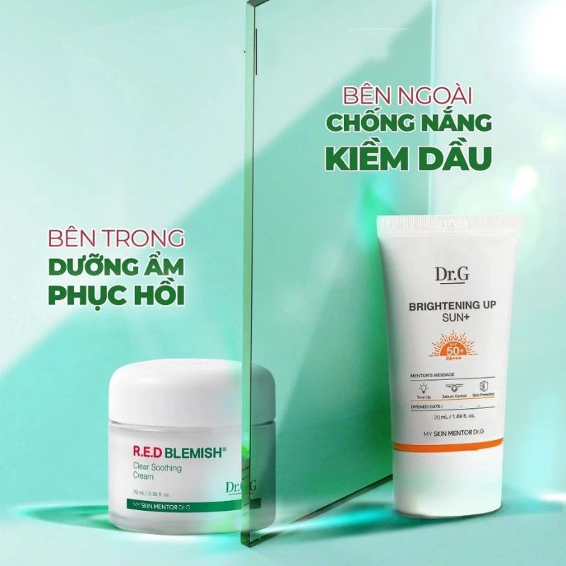 Bộ 2 Món Chăm Sóc Da Dr.G - R.E.D Blemish (Kem Dưỡng 70ml + Kem Chống Nắng 20ml)