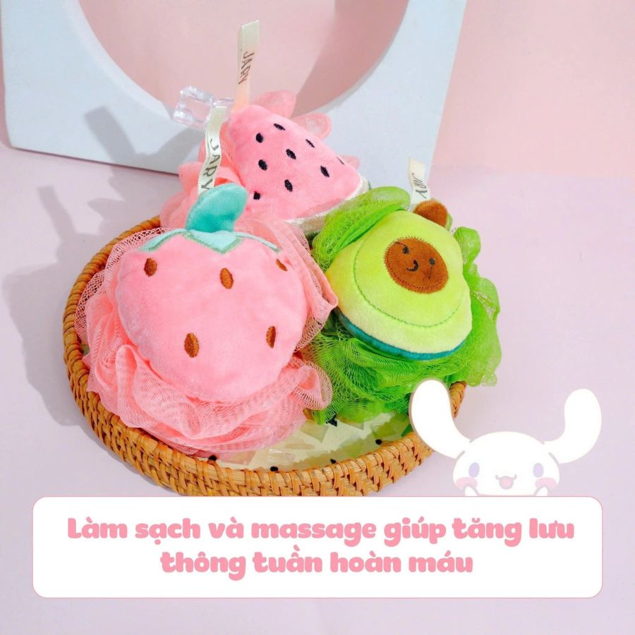 Bông Tắm Jary Loofah Bath Sponge Hình Trái Cây