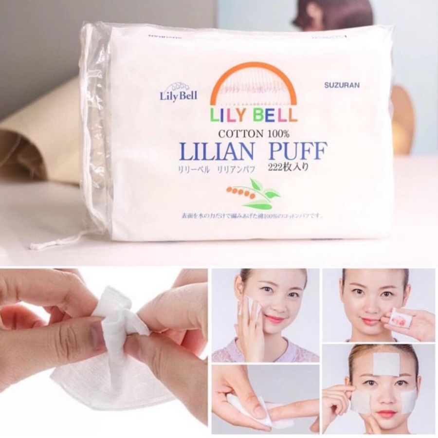 Bông Tẩy Trang Lily Bell Lilian Puff Cotton 222 PCS (Mã Mới)