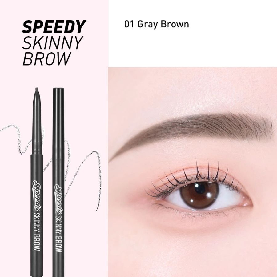 Chì Kẻ Mày Peripera Speedy Skinny Brown 01 Gray Brown
