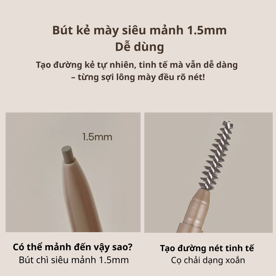 Chì Kẻ Mày Peripera Speedy Skinny Brown 03 Natural Brown
