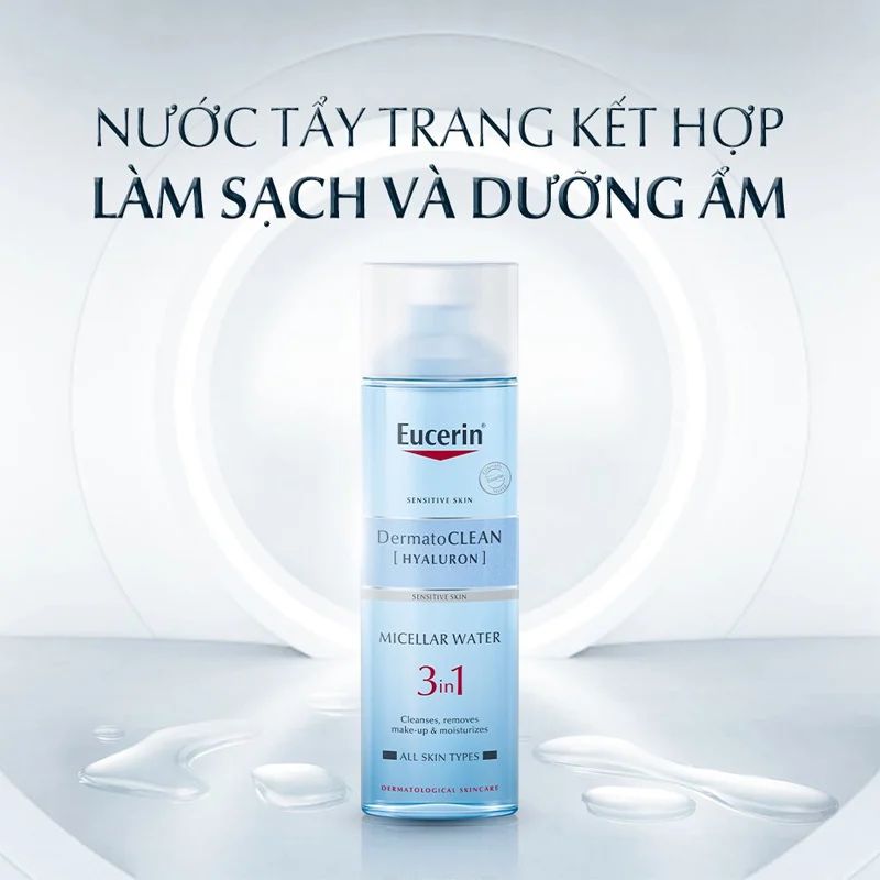 Combo 2x Nước Tẩy Trang Eucerin Dermatoclean Micellar 3 IN 1 400ml