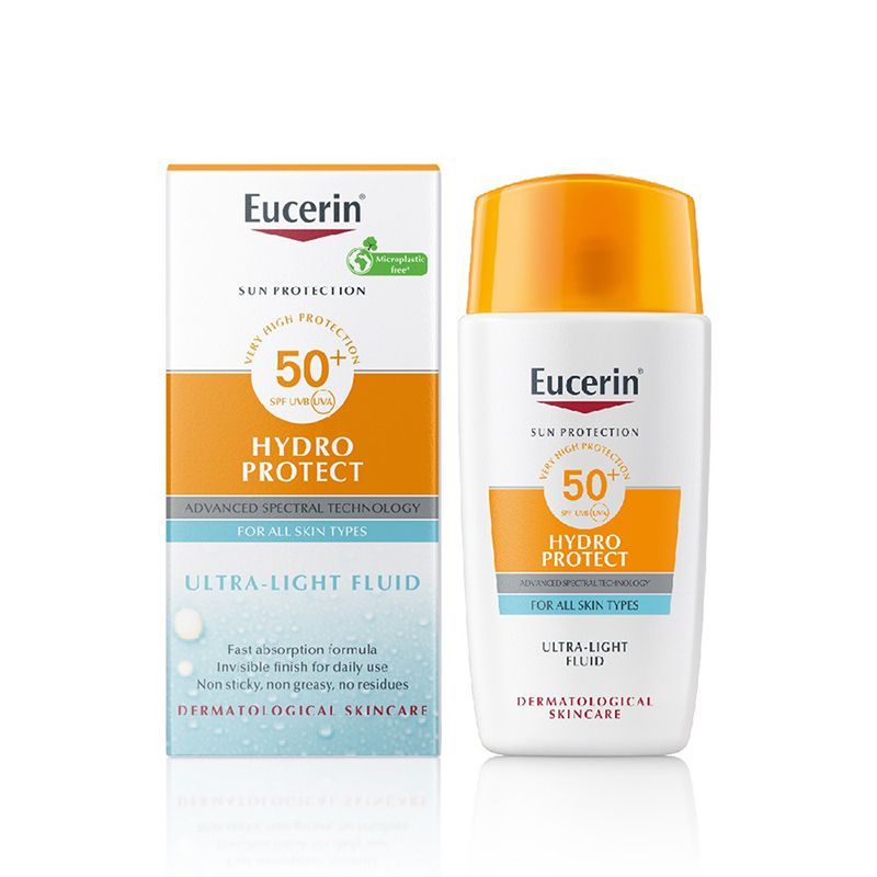 Combo Eucerin Tinh Chất Giảm Dấu Hiệu Lão Hóa Hyaluron-Filler Epicelline 30ml + Kem Chống Nắng Mỏng Nhẹ Cho Da Nhạy Cảm Hydro Ultra Light Fluid SPF 50+ 50ml