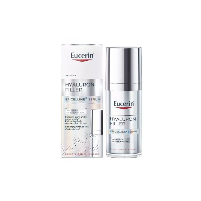 Combo Eucerin Tinh Chất Giảm Dấu Hiệu Lão Hóa Hyaluron-Filler Epicelline 30ml + Kem Chống Nắng Mỏng Nhẹ Cho Da Nhạy Cảm Hydro Ultra Light Fluid SPF 50+ 50ml