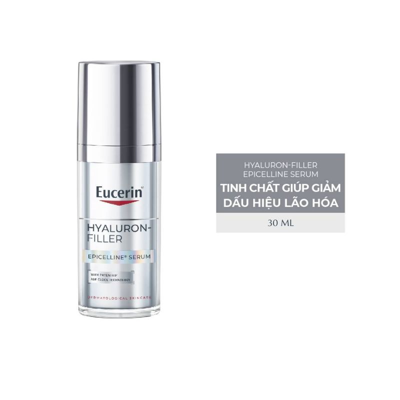 Combo Eucerin Tinh Chất Giảm Dấu Hiệu Lão Hóa Hyaluron-Filler Epicelline 30ml + Kem Chống Nắng Mỏng Nhẹ Cho Da Nhạy Cảm Hydro Ultra Light Fluid SPF 50+ 50ml