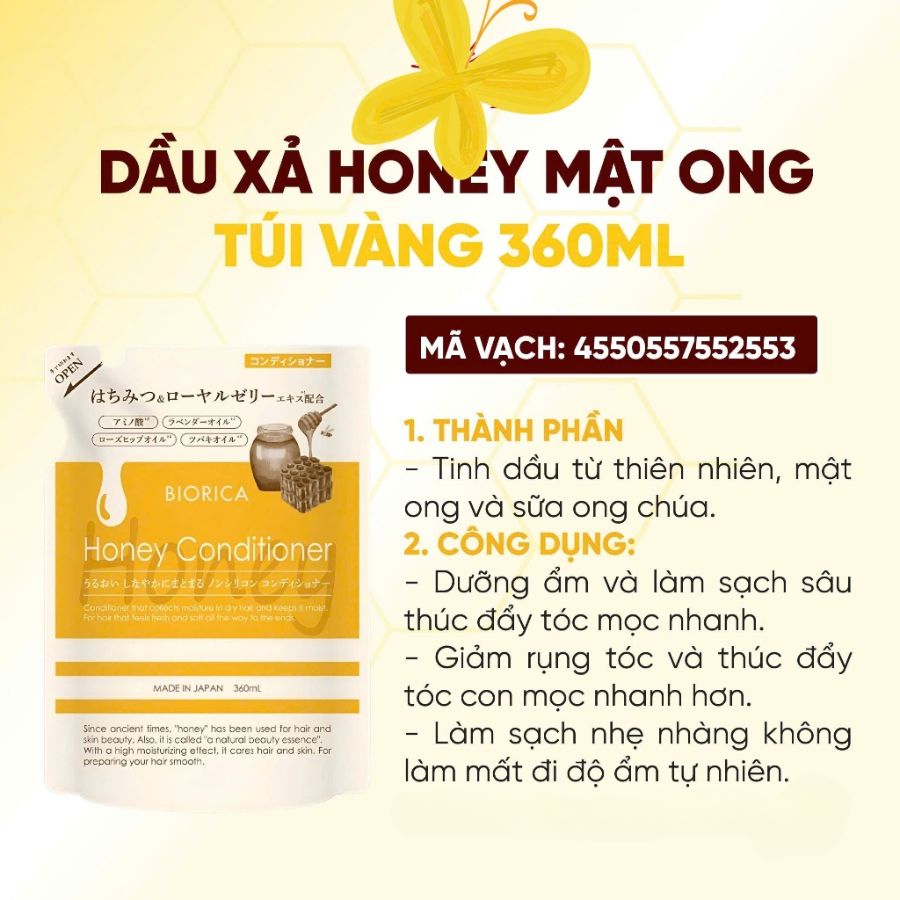 Dầu Xả Biorica Botanical Honey 360ml - Mật Ong