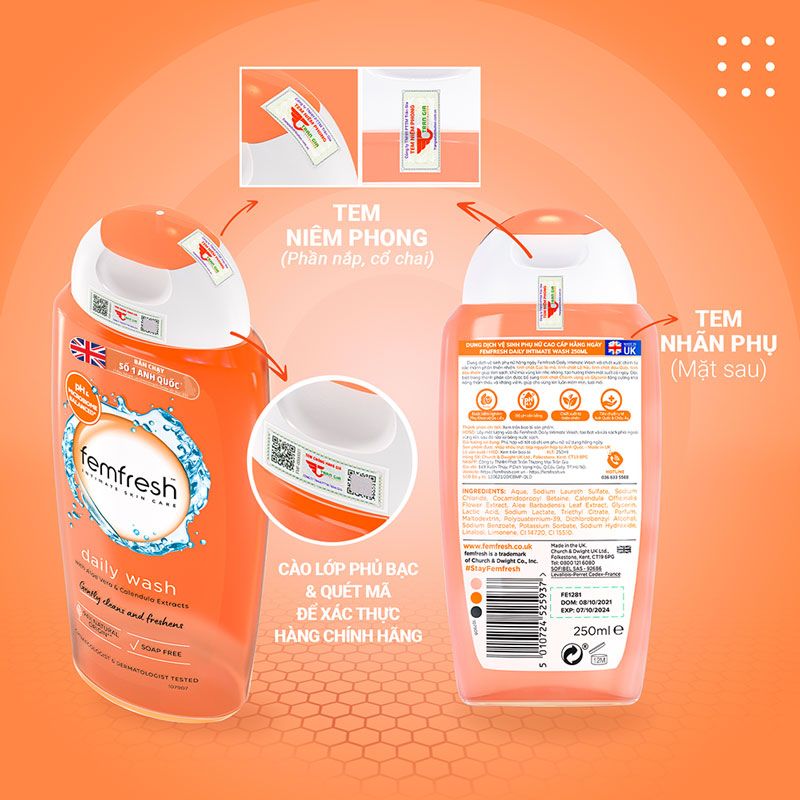 Dung Dịch Vệ Sinh Phụ Nữ Femfresh Daily - Intimate Wash 250ml