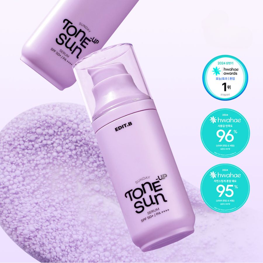 Kem Chống Nắng EDIT.B Sunday Tone - Up Sun SPF50+ /PA ++++ Nâng Tone 55ml