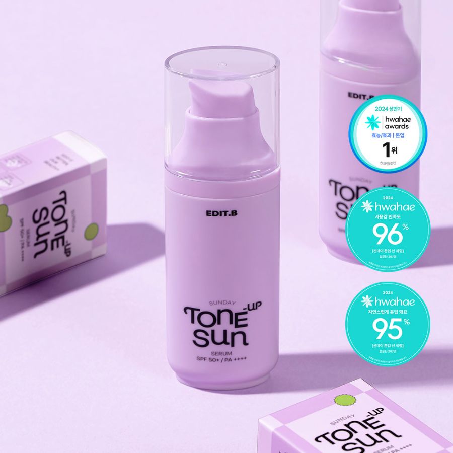 Kem Chống Nắng EDIT.B Sunday Tone - Up Sun SPF50+ /PA ++++ Nâng Tone 55ml