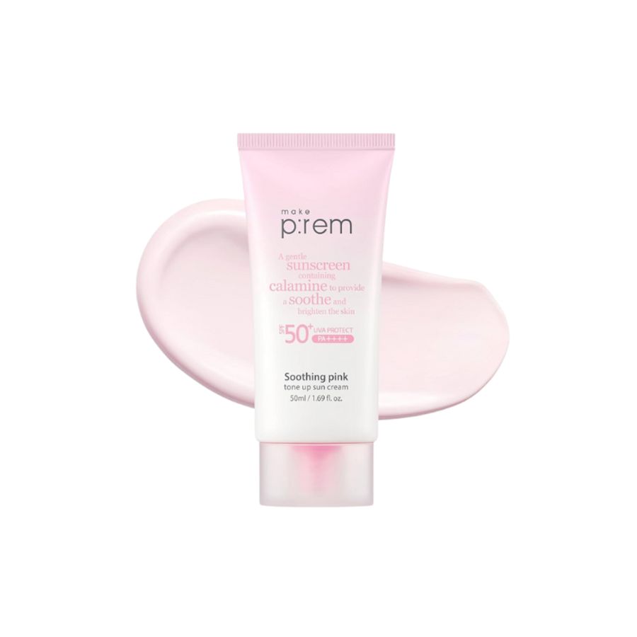 Kem Chống Nắng Make P:rem Soothing Pink Tone Up Sun Cream SPF50+ PA++++ Chống Nắng Vật Lý Nâng Tông