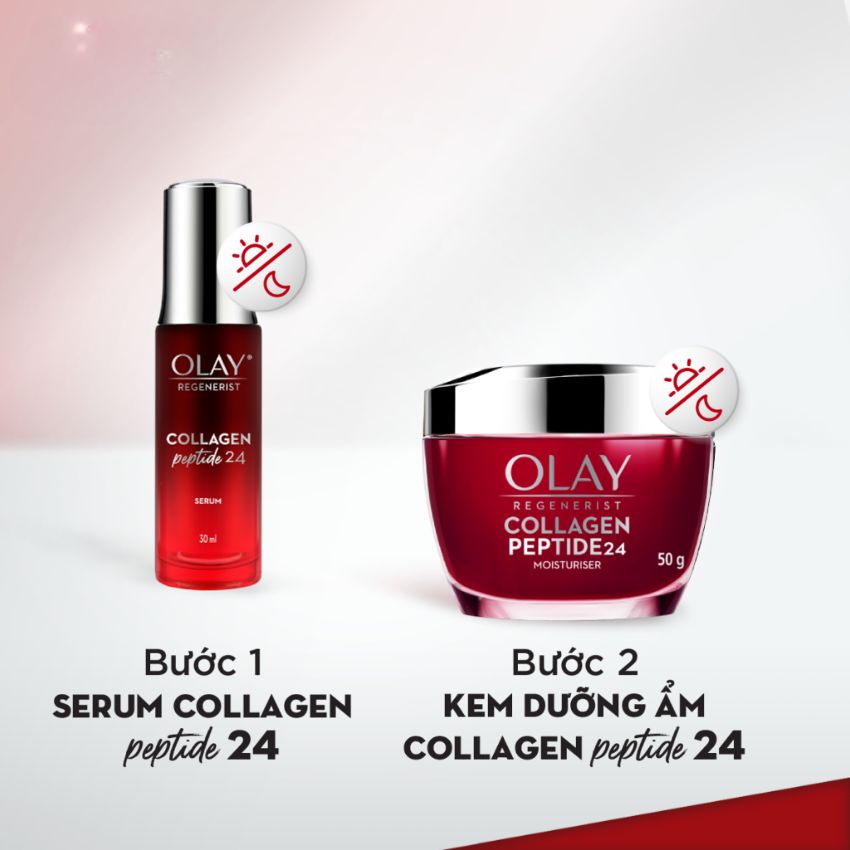 Kem dưỡng ẩm Olay Collagen Peptide 24 căng mướt, sáng khỏe & phục hồi dấu hiệu lão hóa 50g