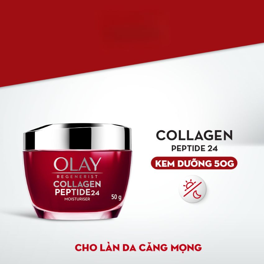 Kem dưỡng ẩm Olay Collagen Peptide 24 căng mướt, sáng khỏe & phục hồi dấu hiệu lão hóa 50g