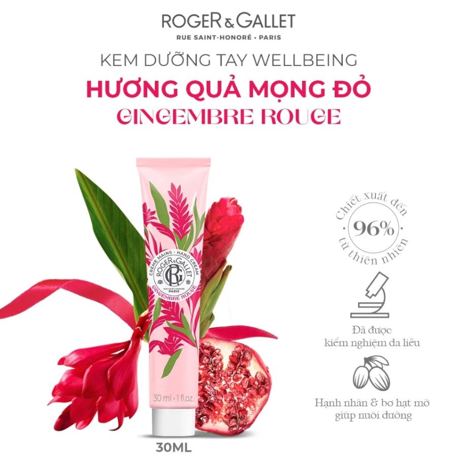 Kem Dưỡng Da Tay Roger & Gallet Gingembre Rouge 30ml