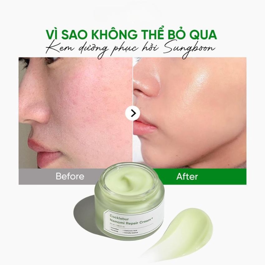 Kem Dưỡng Sungboon Cocklebur Namomi Repair Cream+ Phục Hồi Da 50ml