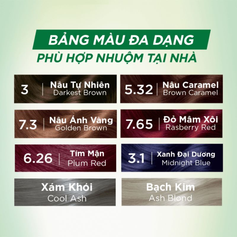 Kem Nhuộm Tóc Garnier Color Naturals Creme Riche Màu 7.3 - Nâu Ánh Vàng (gói)