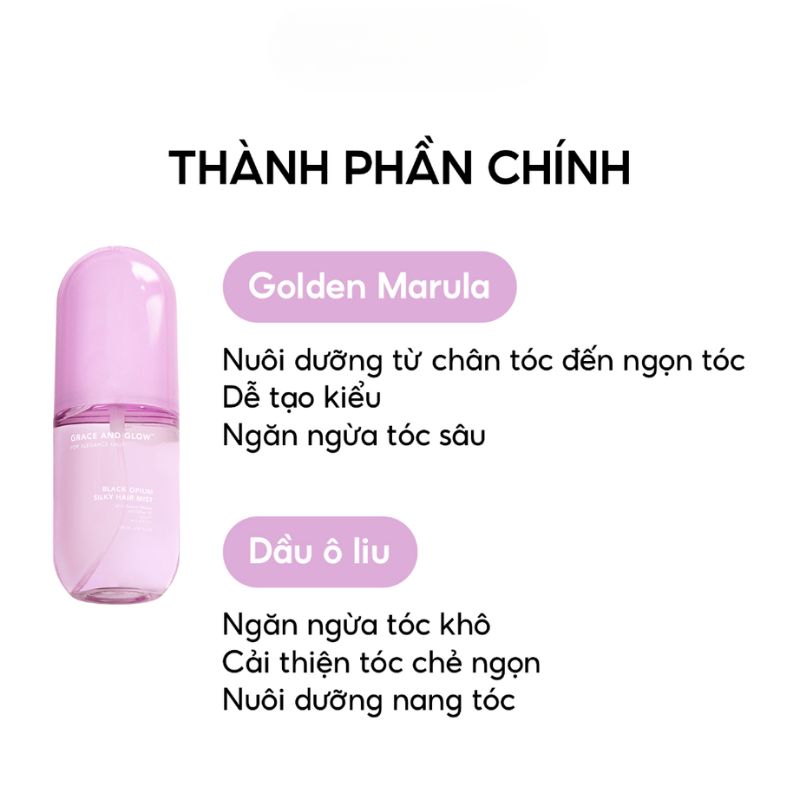 [KM] Xịt Dưỡng Tóc Grace And Glow Black Opium 100ml