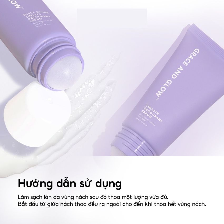 Lăn Khử Mùi Grace And Glow Black Opium Smooth Deodorant Serum Niacinamide AHA New