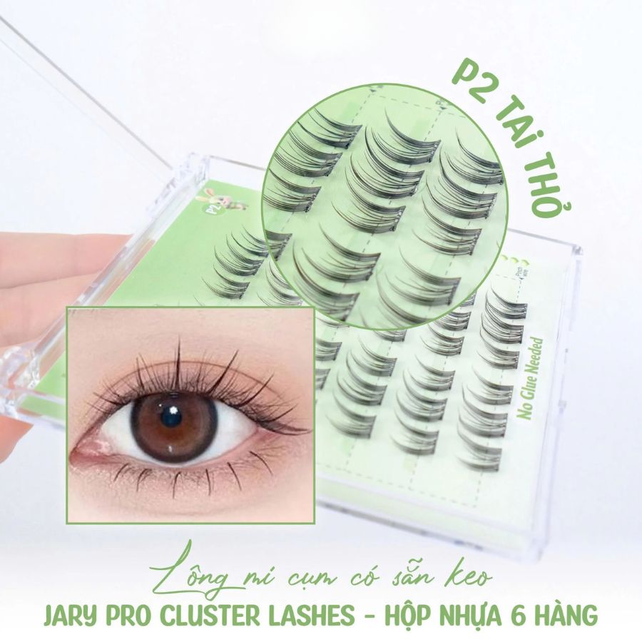 Lông Mi Giả Jary Pro Cluster Lasher Có Sẵn Keo - P2 Tai Thỏ