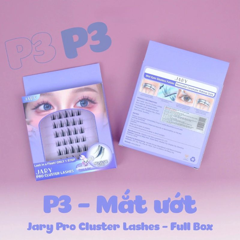 Lông Mi Giả Jary Pro Cluster Lashes Có Sẵn Keo- Fullbox P3 Mắt Ướt