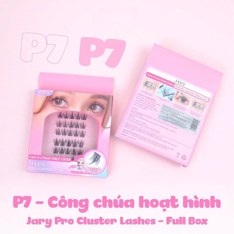 Lông Mi Giả Jary Pro Cluster Lashes Có Sẵn Keo - Fullbox P7 Công Chúa Hoạt Hình