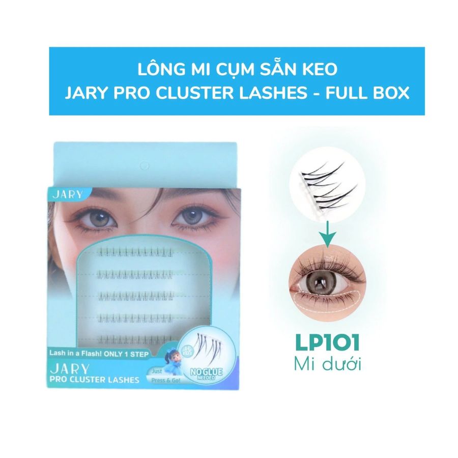 Lông Mi Giả Jary Pro Cluster Lashes Hộp Nhựa 6 Hàng Full Vỏ - LP101 Mi Dưới