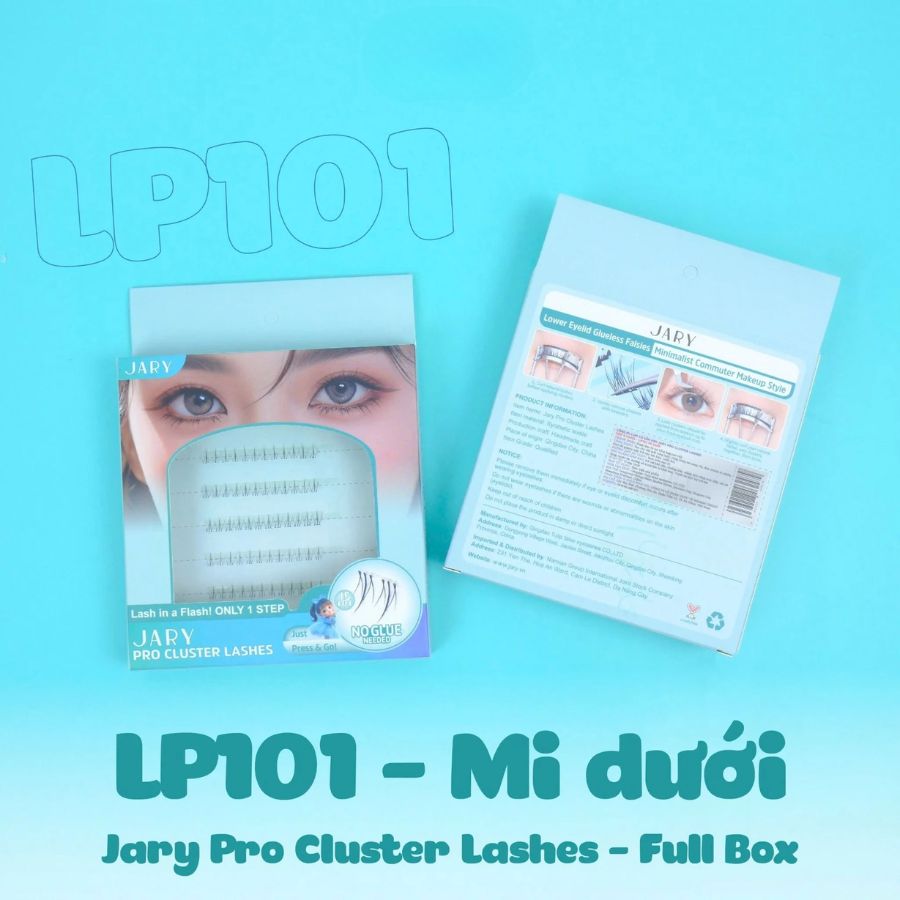 Lông Mi Giả Jary Pro Cluster Lashes Hộp Nhựa 6 Hàng Full Vỏ - LP101 Mi Dưới