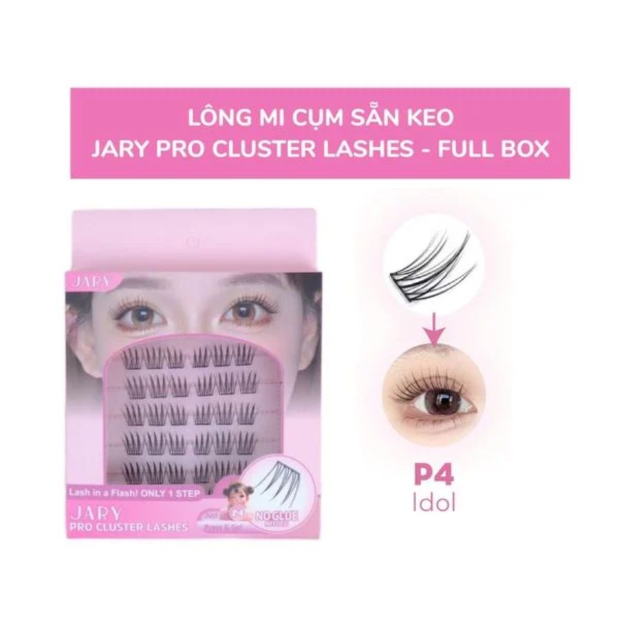Lông Mi Giả Jary Pro Cluster Lashes Hộp Nhựa 6 Hàng Full Vỏ - P4 Idol