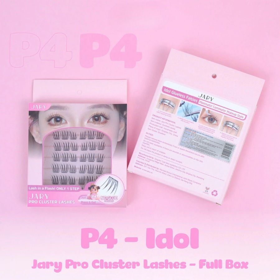 Lông Mi Giả Jary Pro Cluster Lashes Hộp Nhựa 6 Hàng Full Vỏ - P4 Idol