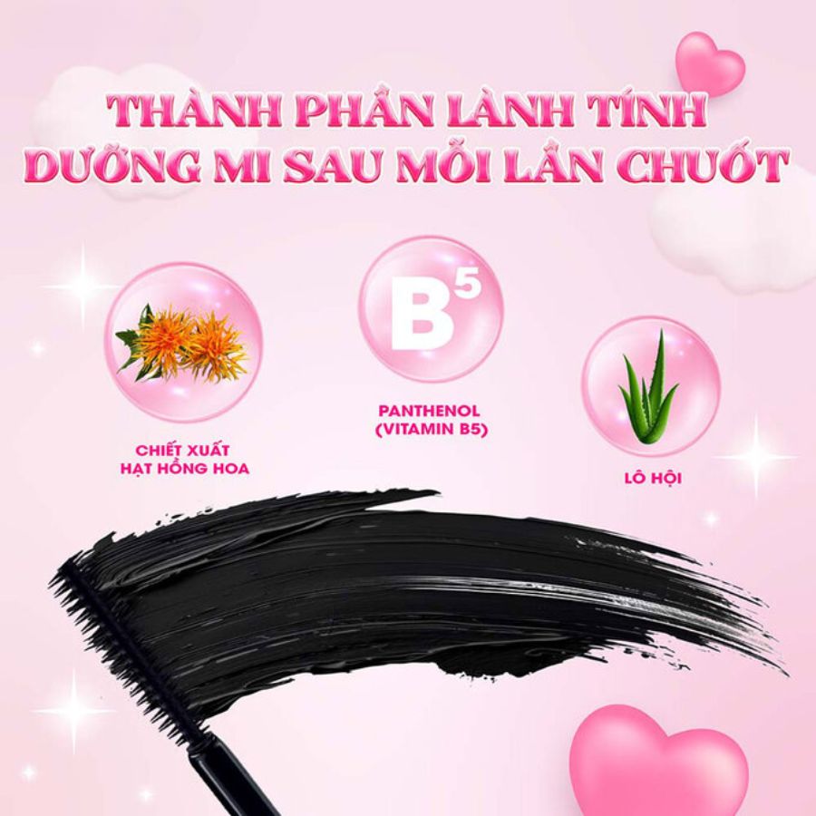 Mascara Silkygirl Lash Squad Serum Waterproof Làm Dày Dài Và Cong Mi 4ml - 01 Intense Black