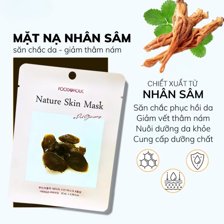 Mặt Nạ 3D Foodaholic Nature Skin Mask Red Ginseng Nhân Sâm