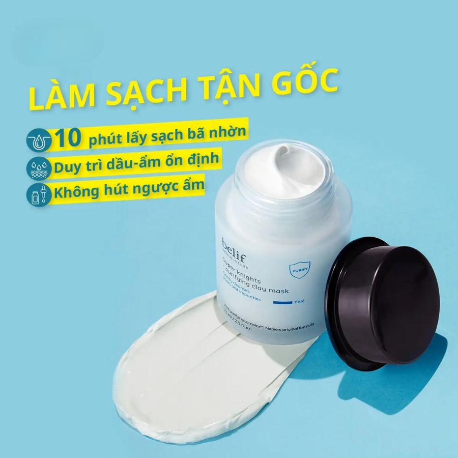 Mặt Nạ Belif Super Knights Purifying Clay Mask Đất Sét 75ml