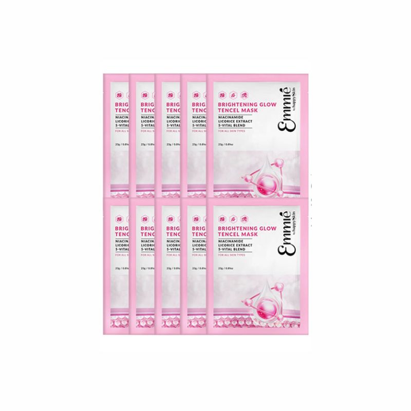 Mặt Nạ Emmié Brightening Glow Tencel Mask Dưỡng Sáng Và Tái Sinh Làn Da 23g - 10 Miếng