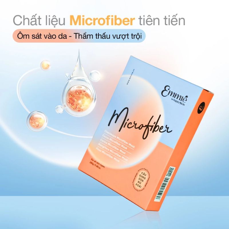 Mặt Nạ Emmié Microfiber Mask - Cầu Sung Dừa Đủ Xoài - Hộp 10 Miếng