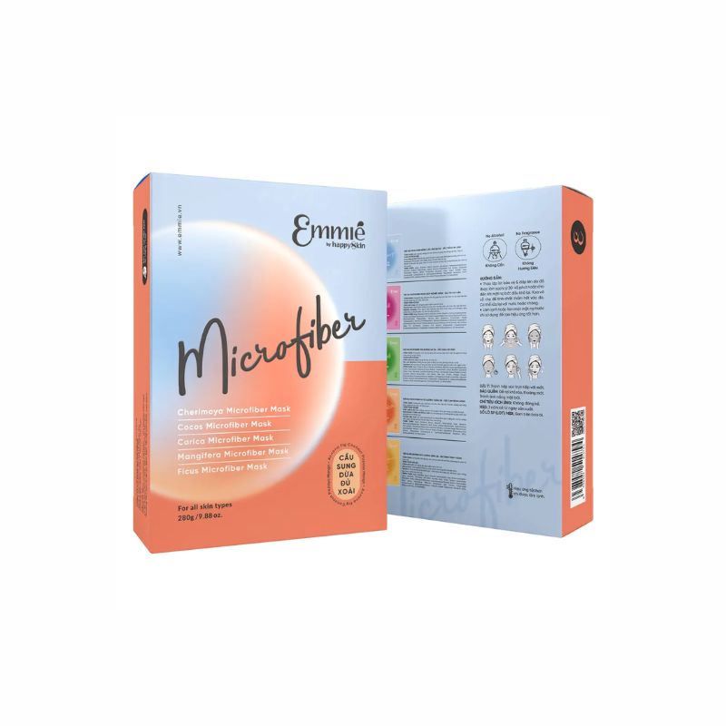 Mặt Nạ Emmié Microfiber Mask - Cầu Sung Dừa Đủ Xoài - Hộp 10 Miếng