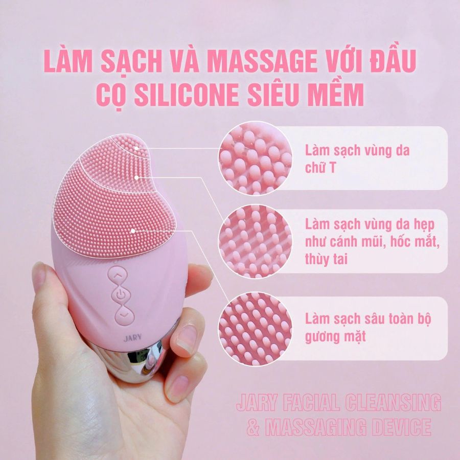 Máy Rửa Mặt Jary Massage Facial Cleansing & Massaging Device - Màu Hồng