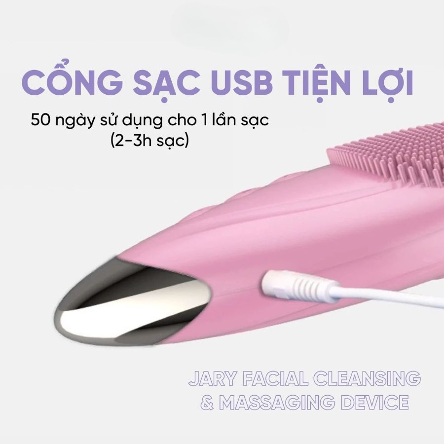 Máy Rửa Mặt Jary Massage Facial Cleansing & Massaging Device - Màu Hồng