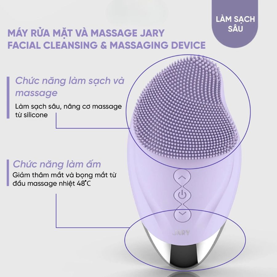 Máy Rửa Mặt Jary Massage Facial Cleansing & Massaging Device - Màu Tím