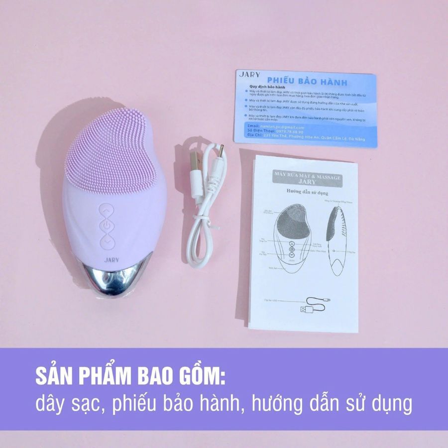Máy Rửa Mặt Jary Massage Facial Cleansing & Massaging Device - Màu Tím