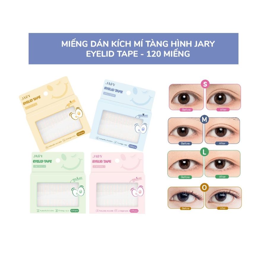 Miếng Dán Kích Mí Jary 120 Miếng - Size L