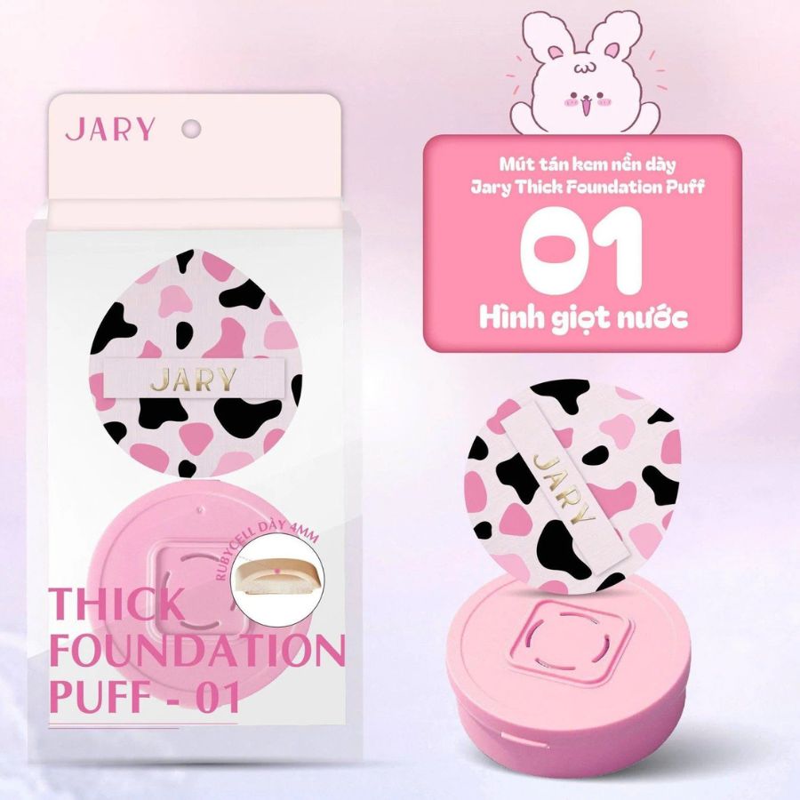 Mút Tán Nền Jary Thick Foundation Puff 01 Hình Giọt Nước