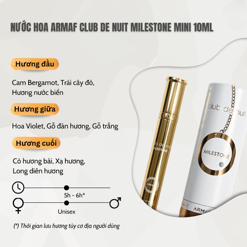 Nước Hoa Armaf Club De Nuit Milestone EDP 10ml