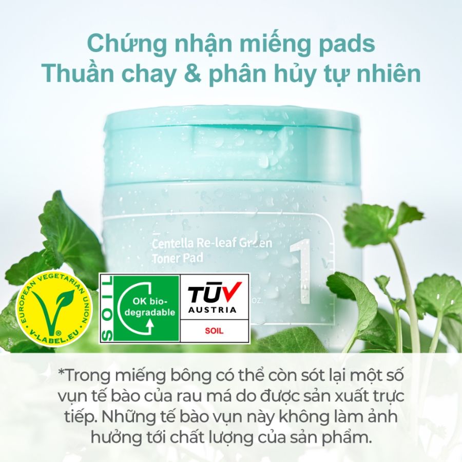 Nước Hoa Hồng Numbuzin Dạng Miếng Toner Pad No.1 Centella Re-leaf Green