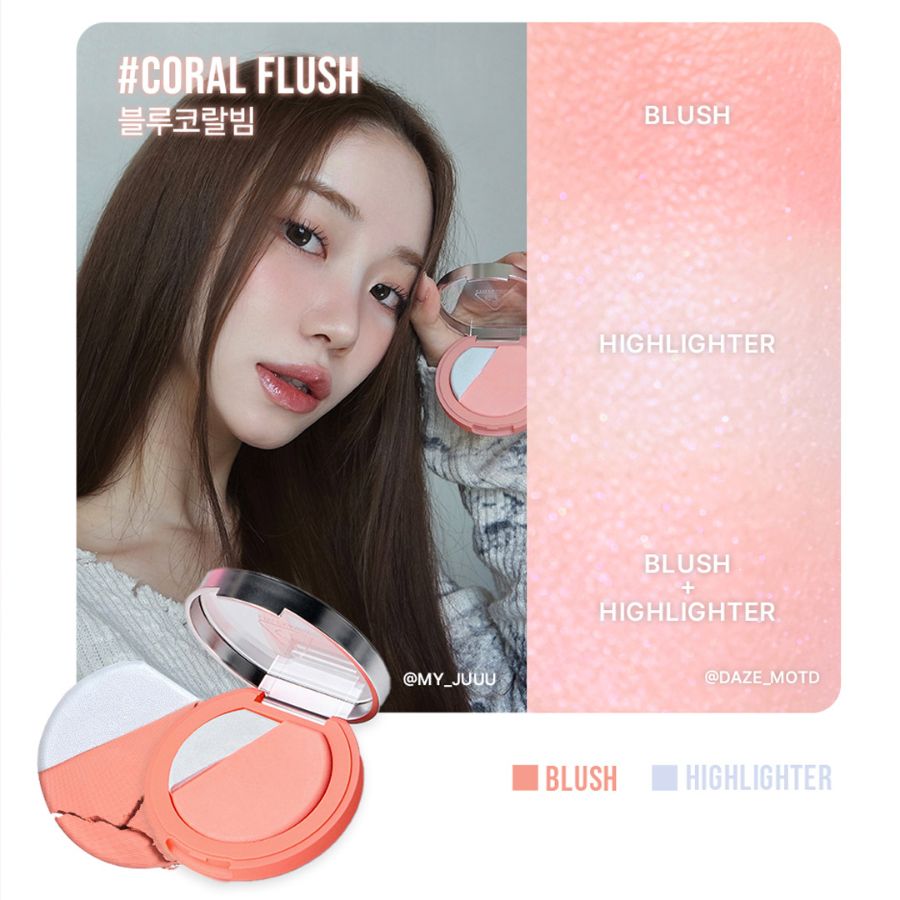 Phấn Má Hồng Bắt Sáng 3CE Blush Lighter - Coral Flush