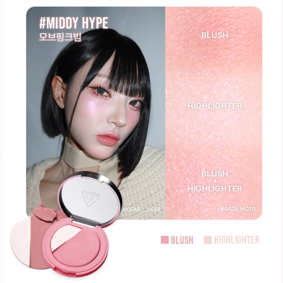 Phấn Má Hồng Bắt Sáng 3CE Blush Lighter - Middy Hybe