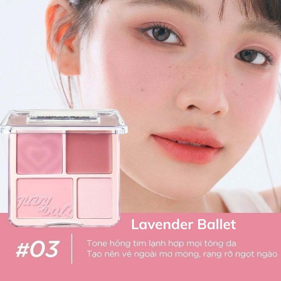 Phấn Má Hồng & Bắt Sáng Judydoll Blush & Highlight Palette #03