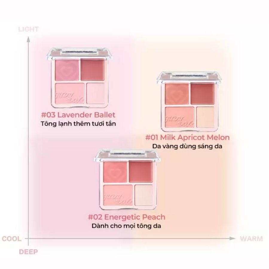 Phấn Má Hồng & Bắt Sáng Judydoll Blush & Highlight Palette #03