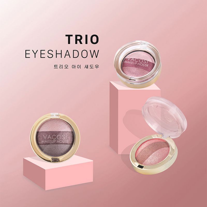 Phấn Mắt Vacosi Trio Eyeshadow 3 Màu 5g - Màu: 03